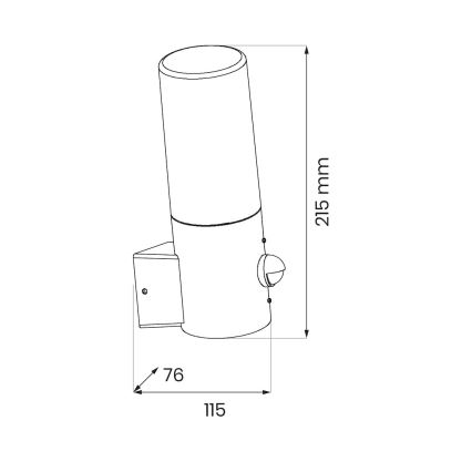 Lampada da parete esterna con sensore di movimento HARLEM 1xE27/60W/230V IP44 nero