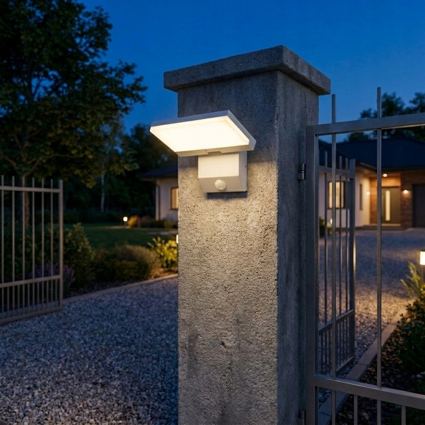 Lampada a parete per esterni LED con sensore di movimento LED/18W/230V IP44 bianco