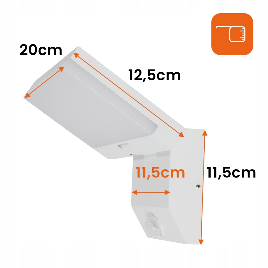 Lampada a parete per esterni LED con sensore di movimento LED/18W/230V IP44 bianco