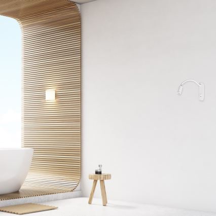 Lampada da parete flessibile a LED con USB BASE LED/8W+LED/2W/230V bianca