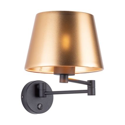 Lampada da parete GLORY 1xE27/15W/230V dorata/nera
