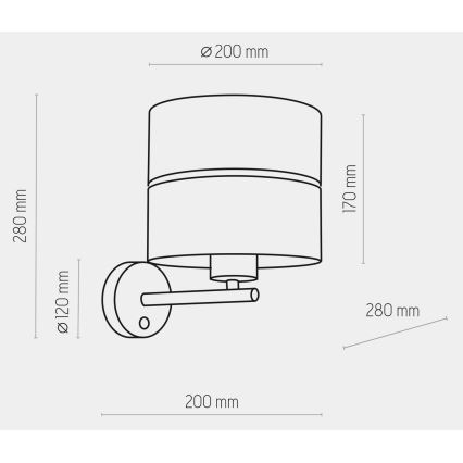 Lampada da parete HILTON 1xE27/15W/230V ottone/nero