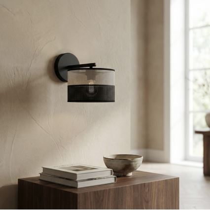 Lampada da parete KARBON 1xE27/15W/230V nera/grigia