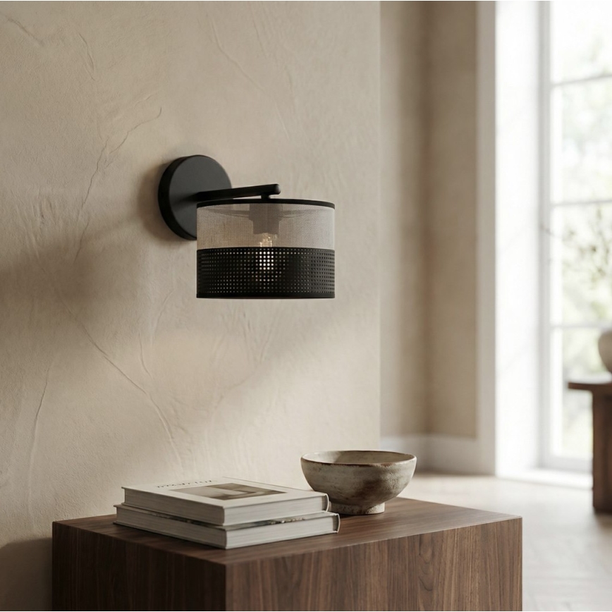 Lampada da parete KARBON 1xE27/15W/230V nera/grigia