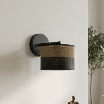Lampada da parete KARBON 1xE27/15W/230V nero/marrone