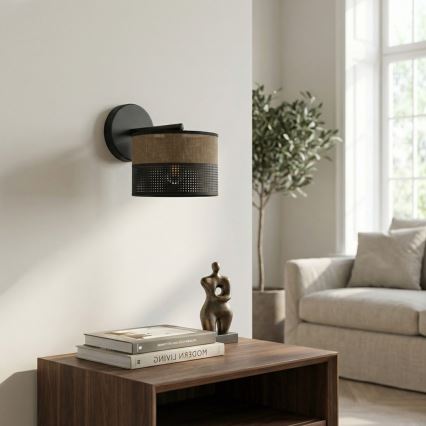 Lampada da parete KARBON 1xE27/15W/230V nero/marrone