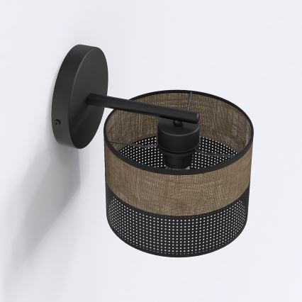 Lampada da parete KARBON 1xE27/15W/230V nero/marrone