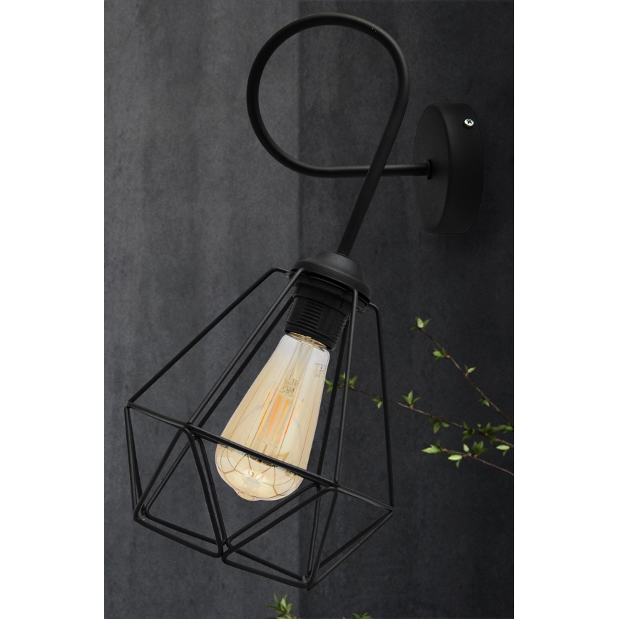 Lampada da parete KARO 3xE27/15W/230V nera