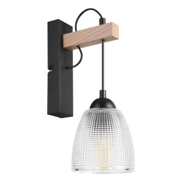 Lampada da parete LEANDRA 1xE27/15W/230V rovere/nero