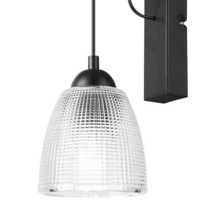 Lampada da parete LEANDRA 1xE27/15W/230V rovere/nero