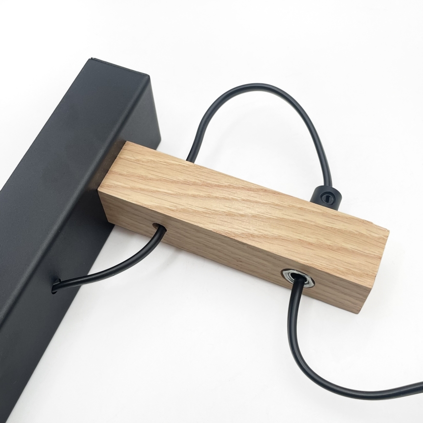 Lampada da parete LEANDRA 1xE27/15W/230V rovere/nero