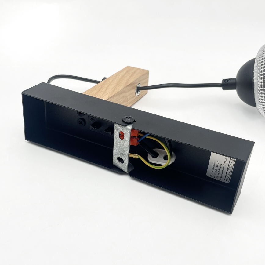 Lampada da parete LEANDRA 1xE27/15W/230V rovere/nero