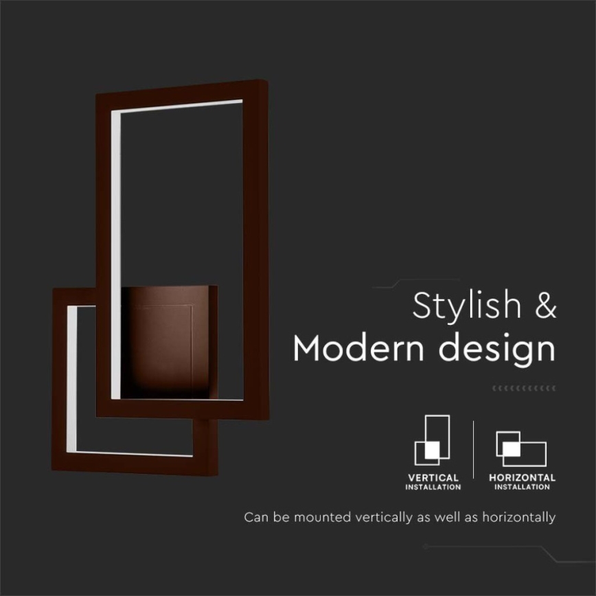 Lampada da parete LED LED/20W/230V 3000K marrone