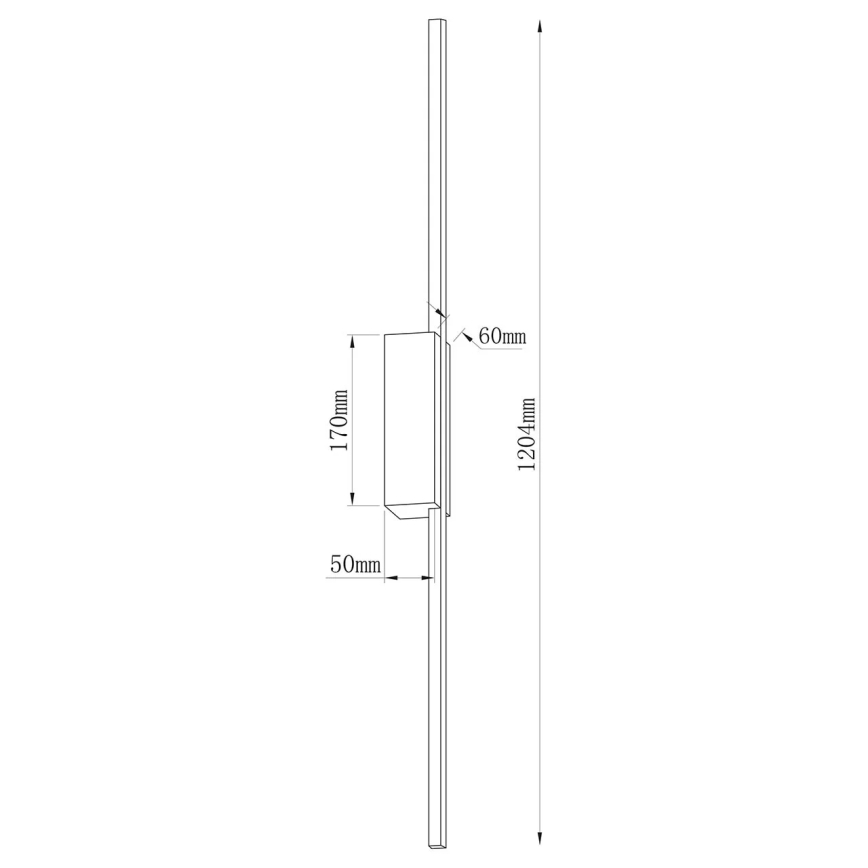 Lampada da parete LED AISHA LED/20W/230V 4000K 120 cm dorata