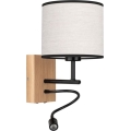 Lampada da parete LED BOHO 1xE27/25W/230V + LED/1W/230V rovere