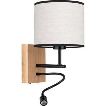 Lampada da parete LED BOHO 1xE27/25W/230V + LED/1W/230V rovere