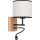 Lampada da parete LED BOHO 1xE27/25W/230V + LED/1W/230V rovere