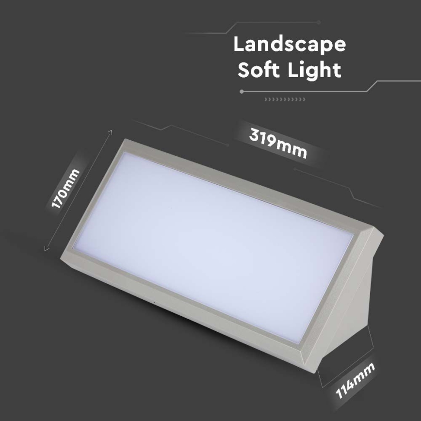 Lampada da parete LED da esterno LED/20W/230V 4000K IP65 grigio