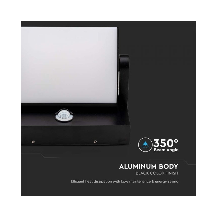Lampada da parete LED da esterno con sensore LED/17W/230V 4000K IP65 nero