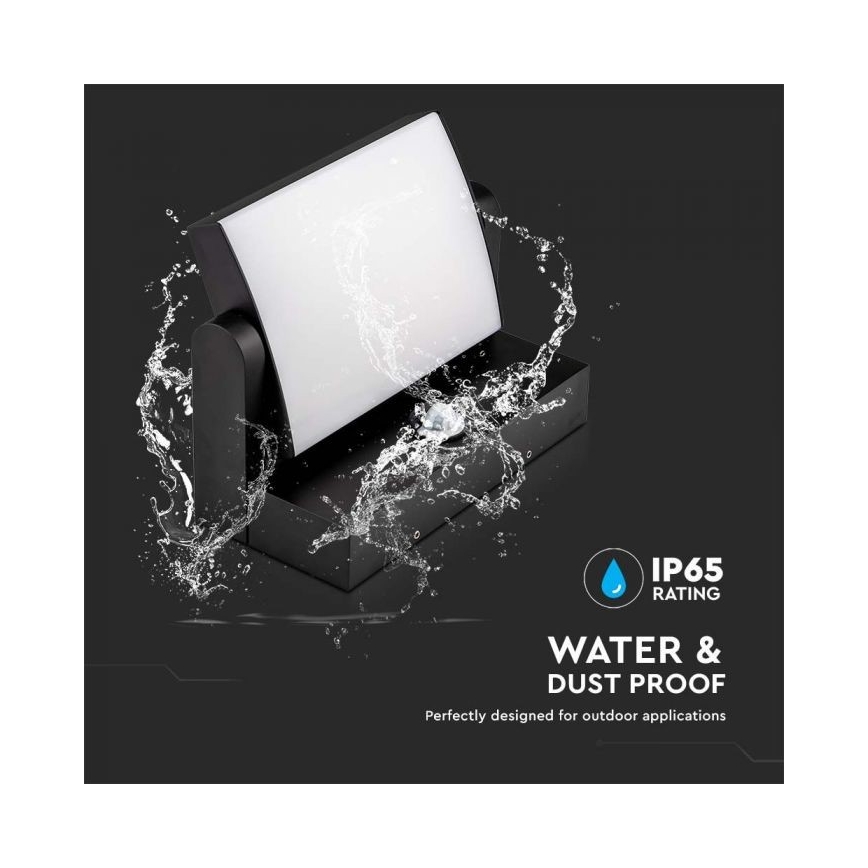 Lampada da parete LED da esterno con sensore LED/17W/230V 4000K IP65 nero