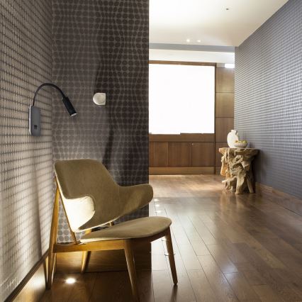 Lampada da parete LED flessibile BASE LED/8W+LED/2W/230V nero/argento