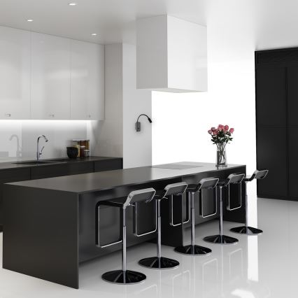 Lampada da parete LED flessibile BASE LED/8W+LED/2W/230V nero/argento