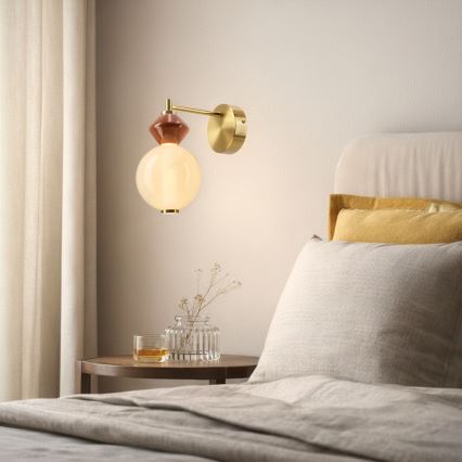 Lampada da parete LED FLORES LED/7W/230V oro/marrone