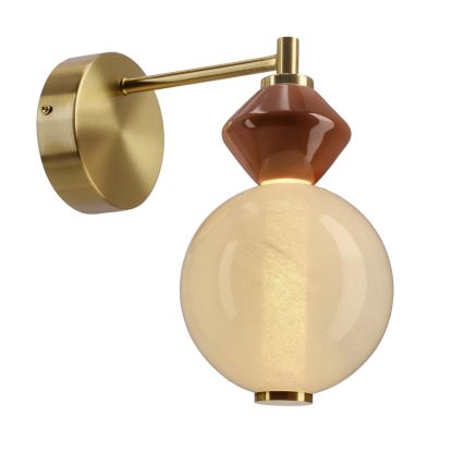 Lampada da parete LED FLORES LED/7W/230V oro/marrone