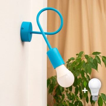 Lampada da parete LED OXFORD 1xE27/15W/230V blu
