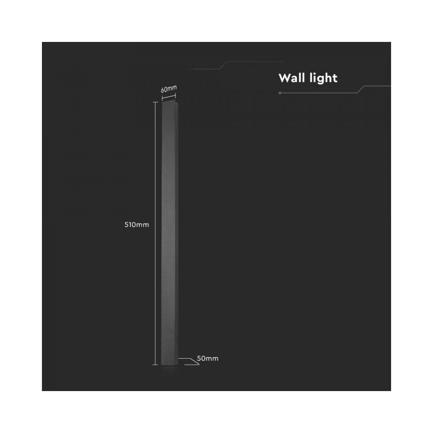 Lampada da parete LED per esterni 10 W/230 V 4000 K IP65 51 cm nero