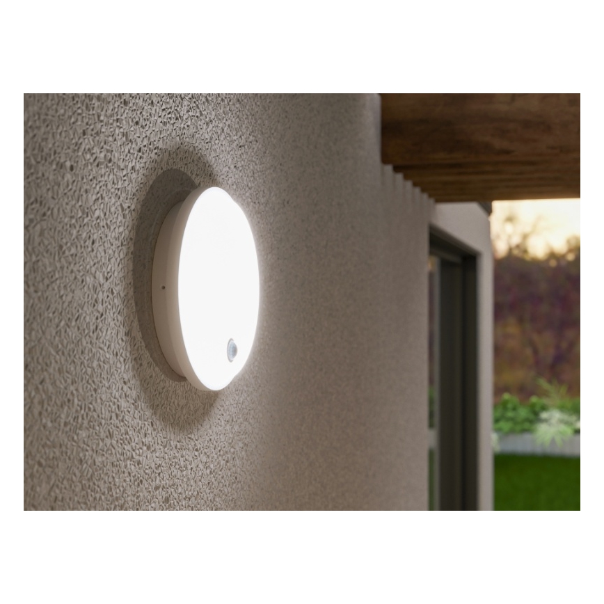 Lampada da parete LED da esterno con sensore di movimento e sensore crepuscolare LED/15W/230V IP65 bianco