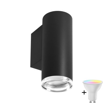 Lampada da parete LED RGBW dimmerabile TURYN 1xGU10/6,5W/230V 2700-6500K Wi-Fi IP44 nera