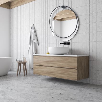 Lampada da parete LED SATURNO LED/46W/230V Ø 80 cm IP44 nero