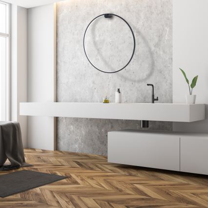 Lampada da parete LED SATURNO LED/46W/230V Ø 80 cm IP44 nero