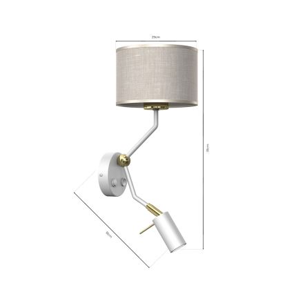 Lampada da parete LINO 1xE27/40W/230V + 1xGU10/MR11/7W