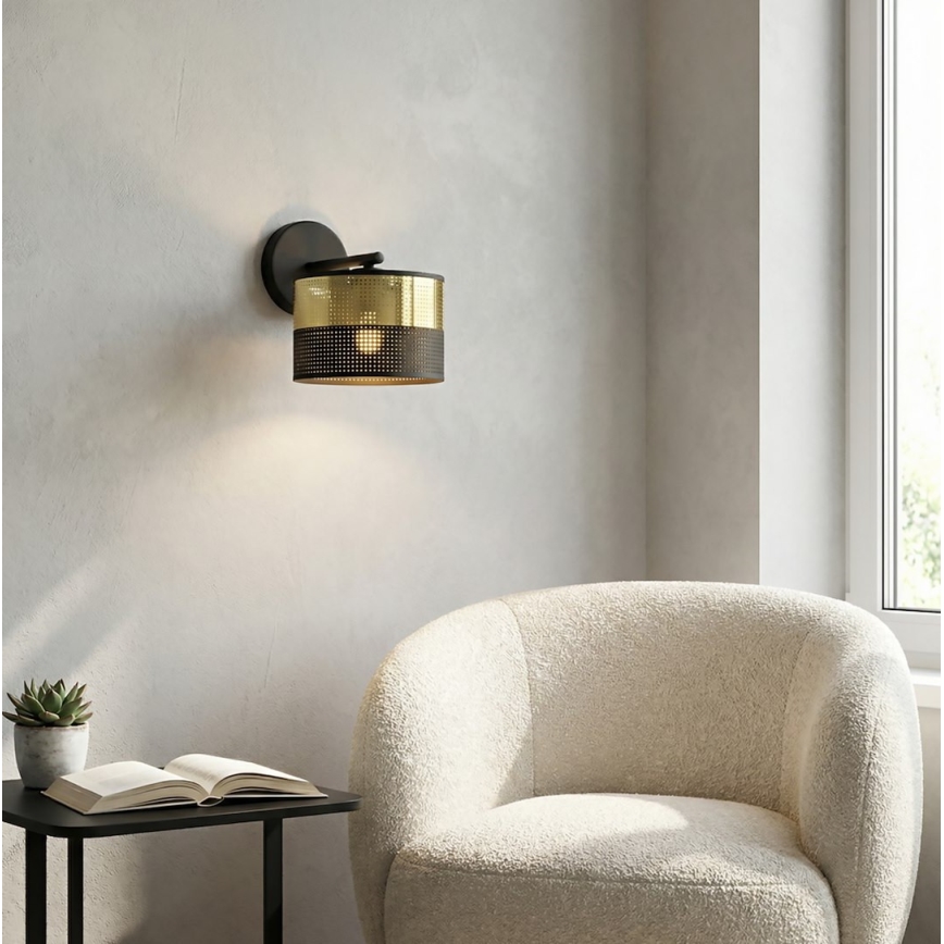 Lampada da parete LUX 1xE27/15W/230V nero/oro