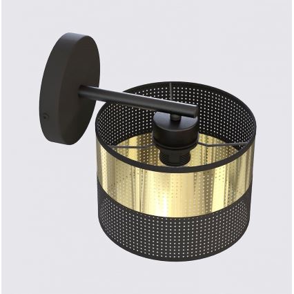 Lampada da parete LUX 1xE27/15W/230V nero/oro