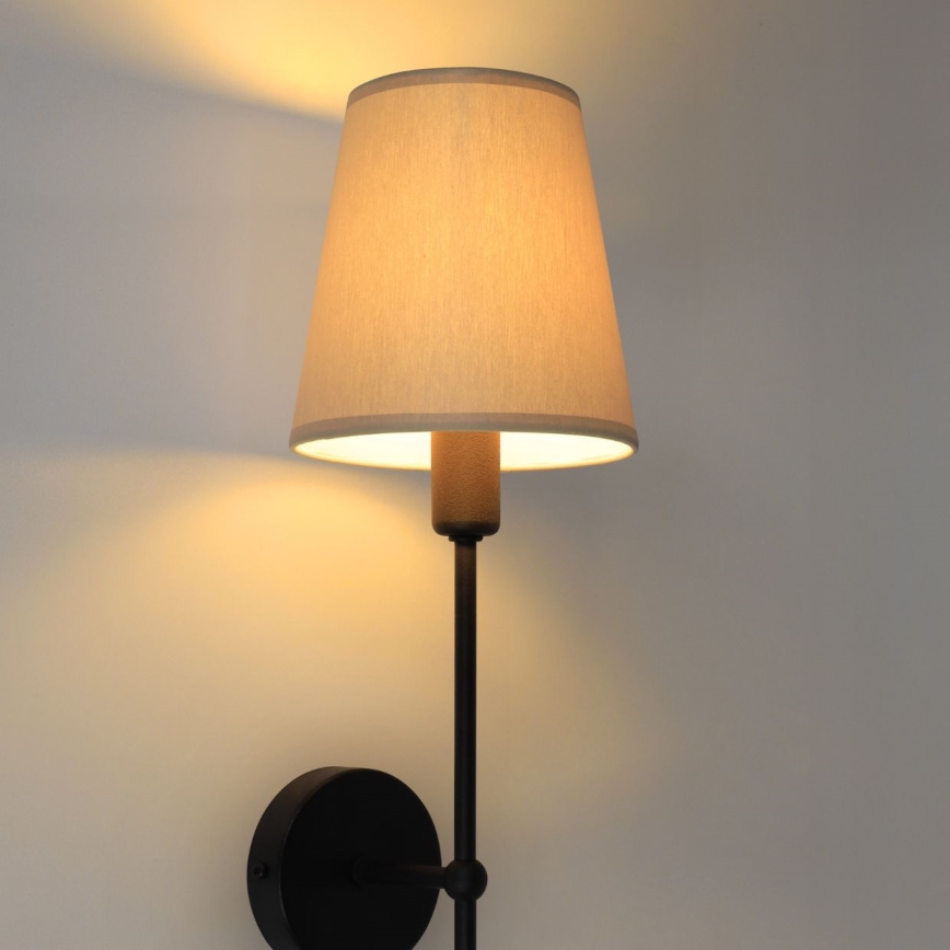 Lampada da parete MADELA 1xE14/40W/230V beige/nera