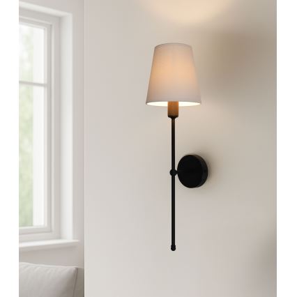 Lampada da parete MADELA 1xE14/40W/230V beige/nera