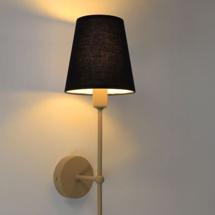 Lampada da parete MADELA 1xE14/40W/230V nera/beige