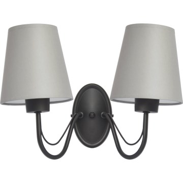 Lampada da parete MALBO 2xE27/15W/230V grigia/nera