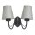 Lampada da parete MALBO 2xE27/15W/230V grigia/nera