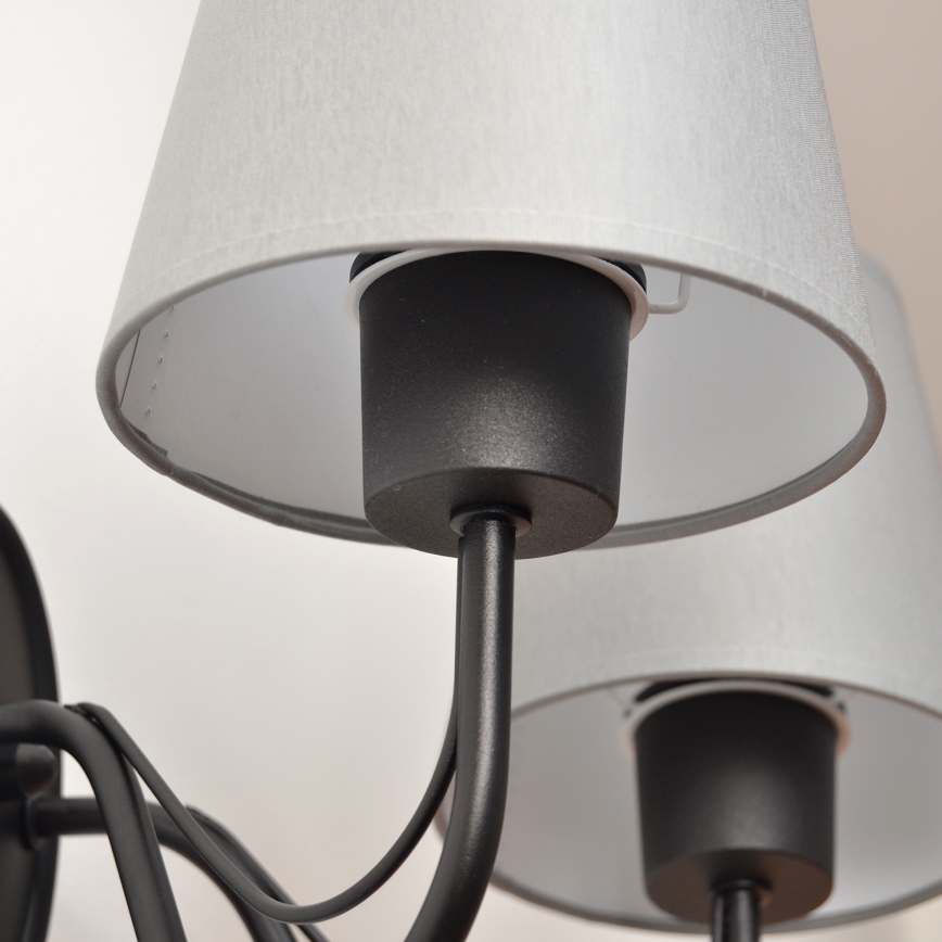 Lampada da parete MALBO 2xE27/15W/230V grigia/nera