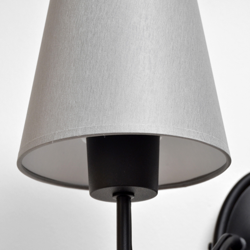Lampada da parete MALBO 2xE27/15W/230V grigia/nera