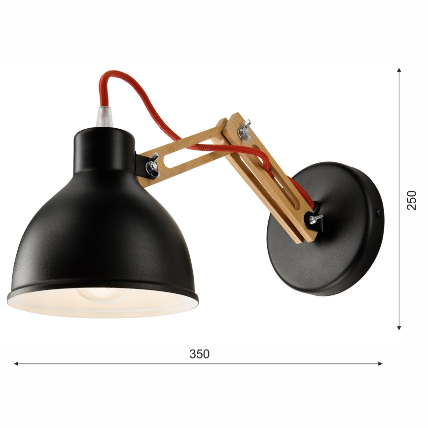 Lampada da parete MARCELLO 1xE27/60W/230V faggio