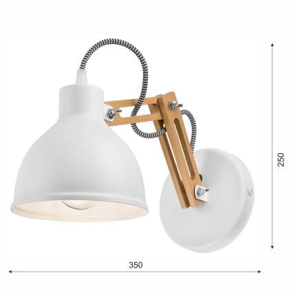 Lampada da parete MARCELLO 1xE27/60W/230V faggio