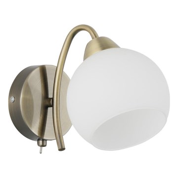 Lampada da parete NESTOR 1xE27/40W/230V ottone