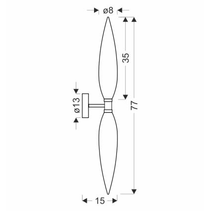 Lampada da parete NORDIC 2xG9/5W/230V nera/trasparente