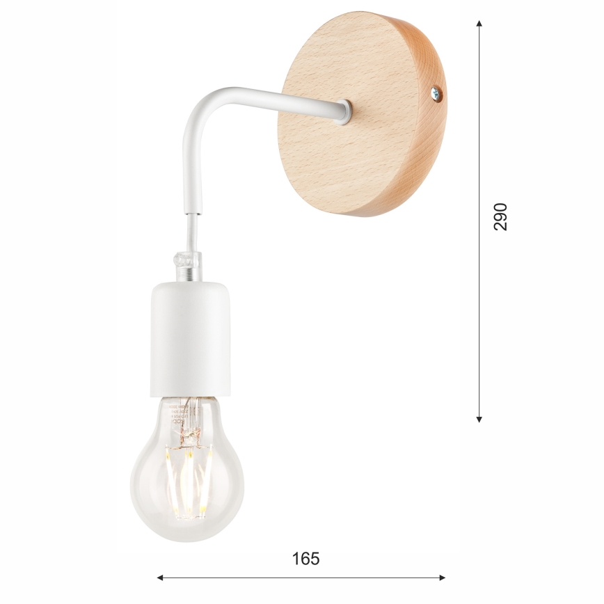 Lampada da parete ORAZIO 1xE27/60W/230V faggio