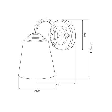 Lampada da parete PAFOS 1xE27/15W/230V, finitura oro